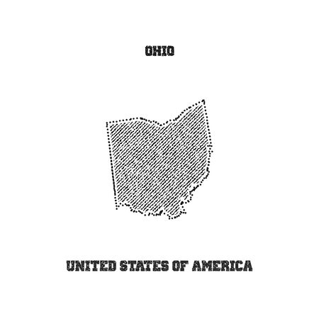 Label with map of ohio. Vector illustration.のイラスト素材