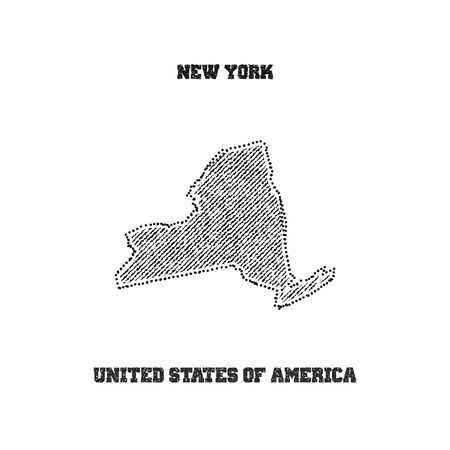 Label with map of new york. Vector illustration.のイラスト素材