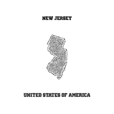 Label with map of new jersey. Vector illustration.のイラスト素材