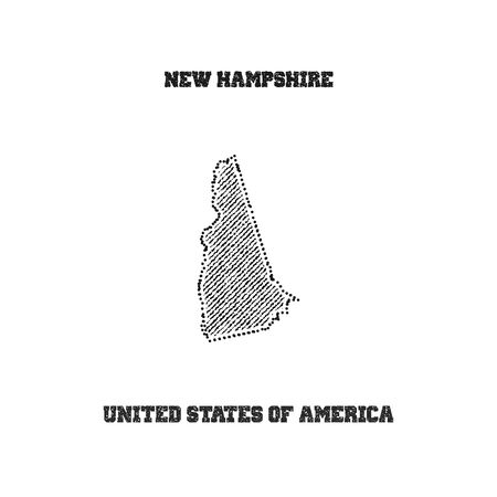 Label with map of new hampshire. Vector illustration.のイラスト素材
