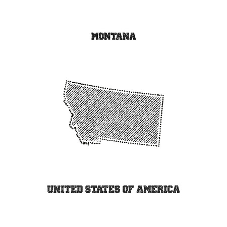 Label with map of montana. Vector illustration.のイラスト素材