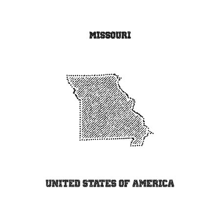 Label with map of missouri. Vector illustration.のイラスト素材