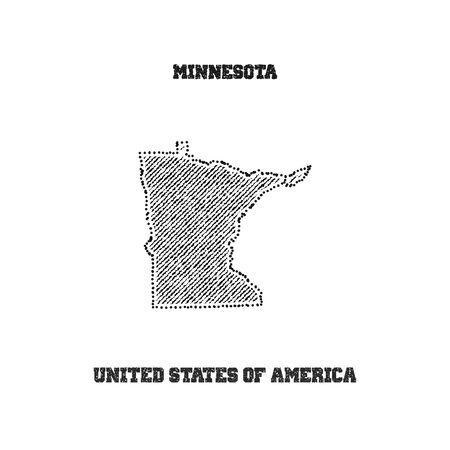 Label with map of minnesota. Vector illustration.のイラスト素材