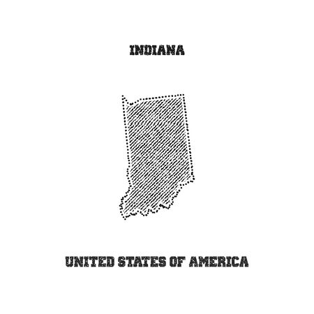 Label with map of indiana. Vector illustration.のイラスト素材