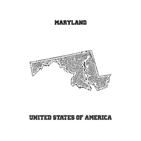 Label with map of maryland. Vector illustration.のイラスト素材