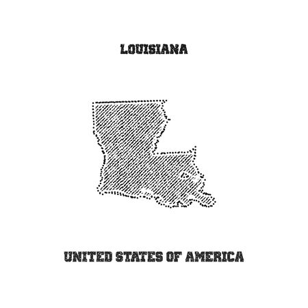 Label with map of louisiana. Vector illustration.のイラスト素材