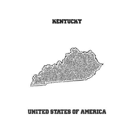 Label with map of kentucky. Vector illustration.のイラスト素材