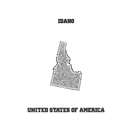 Label with map of idaho. Vector illustration.のイラスト素材