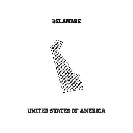 Label with map of delaware. Vector illustration.のイラスト素材