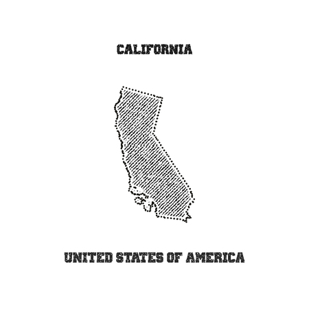 Label with map of california. Vector illustration.のイラスト素材