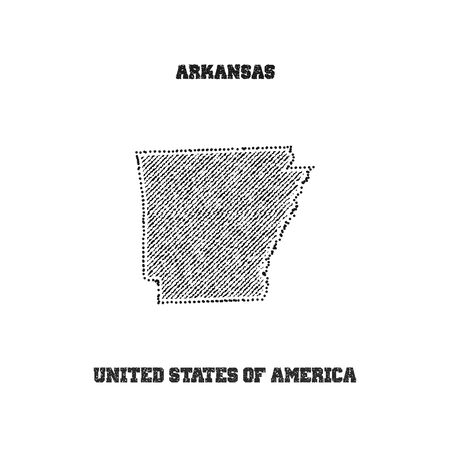 Label with map of arkansas. Vector illustration.のイラスト素材