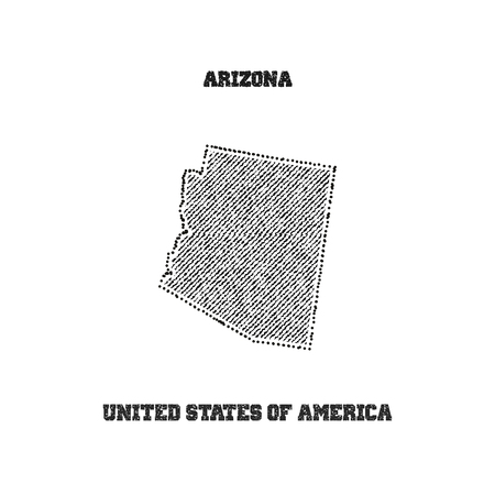 Label with map of arizona. Vector illustration.のイラスト素材