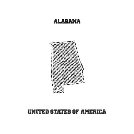 Label with map of alabama Vector illustration.のイラスト素材