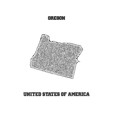 Label with map of oregon. Vector illustration.のイラスト素材