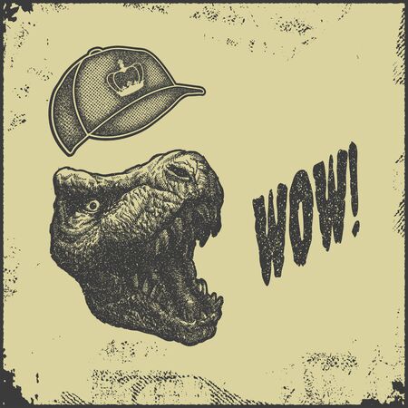 Tyrannosaurus Dinosaur . Hand drawn. Vector eps8のイラスト素材