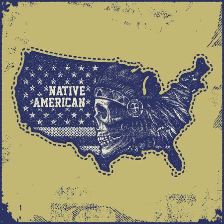 USA map grunge style vector illustration.のイラスト素材
