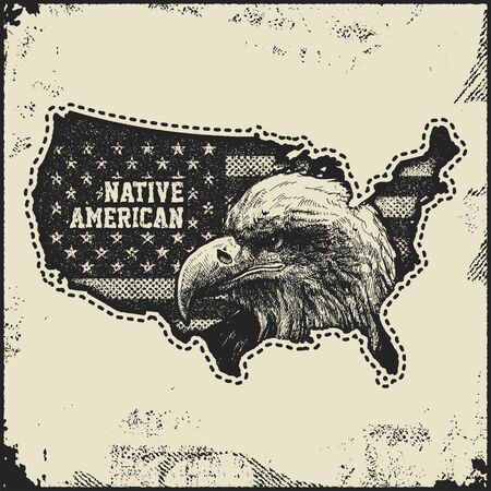 USA map grunge style vector illustration.のイラスト素材