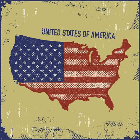 USA map grunge style vector illustration.のイラスト素材