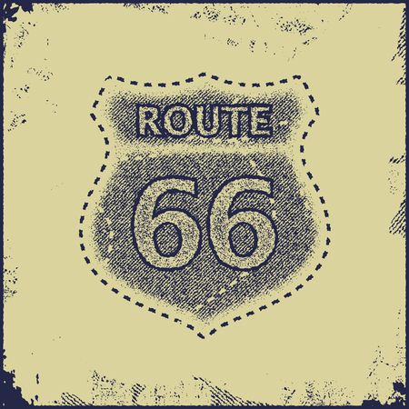 route sixty six sign vector illustrationのイラスト素材