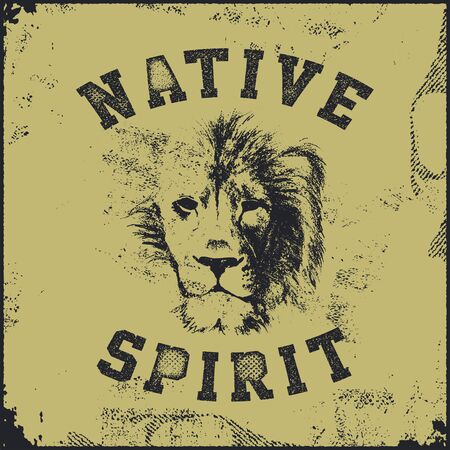 Lion head Hand drawn Vector illustration.の写真素材