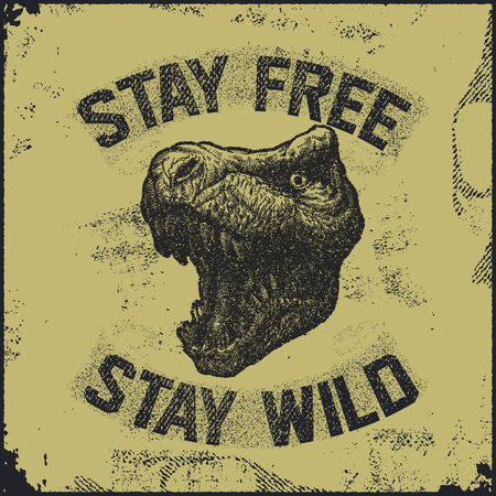 Tyrannosaurus Dinosaur Hand drawn Vector illustration.のイラスト素材