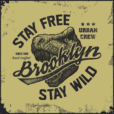 vintage brooklyn typography, t-shirt graphics, vector illustrationのイラスト素材