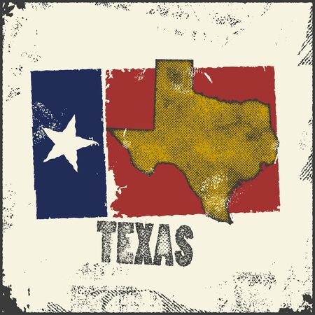 Label with map of texas.のイラスト素材