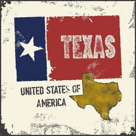 Label with map of texas. Vector illustration.のイラスト素材