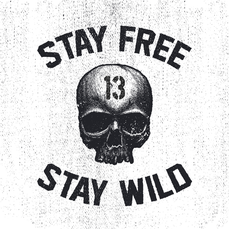 Black and white skull illustrationのイラスト素材