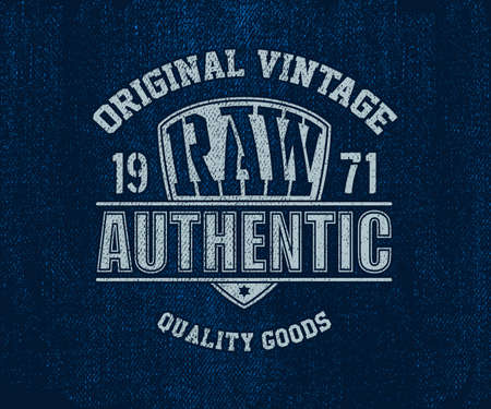 Original vintage Denim print for t-shirt. vector illustrationのイラスト素材
