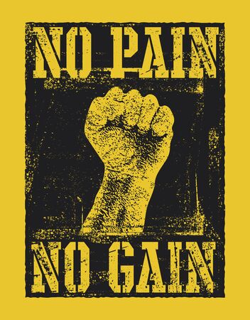No pain no gain with fist hand vector illustrationの写真素材