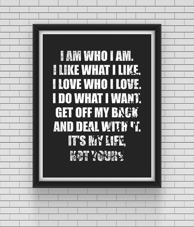 Inspirational and motivational quotes poster. Ideal for print poster, card, shirt, mug. Realistic vector illustration.のイラスト素材