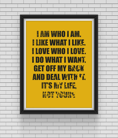 Inspirational and motivational quotes poster. Ideal for print poster, card, shirt, mug. Realistic vector illustration.のイラスト素材