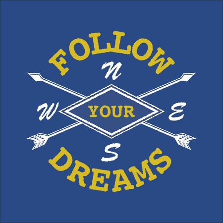 Dream inspirational quote follow your dream. Lettering inspirational quote design or posters, t-shirts, advertisement.の写真素材