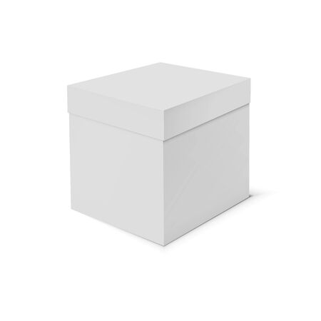 Blank cardboard box template on white background. Vector illustration.の写真素材