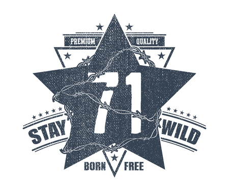Abstract star t shirt print design printing and badge applique label t shirts casual wear. Vector illustration.の写真素材