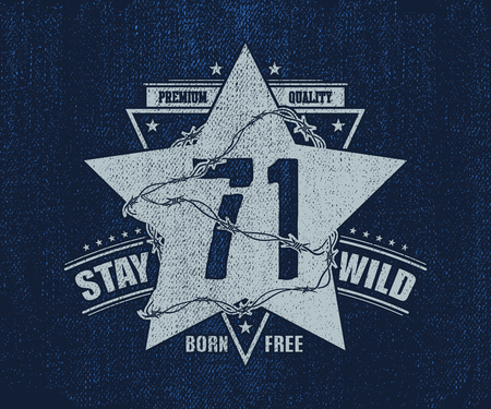 Abstract star t shirt print design printing and badge applique label t shirts casual wear. Vector illustration.の写真素材