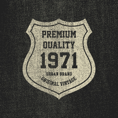 Vintage Denim typography, grunge t-shirt graphics, vintage Artwork apparel stamp, Wear tee print design, Goods emblem, vector illustration.の写真素材