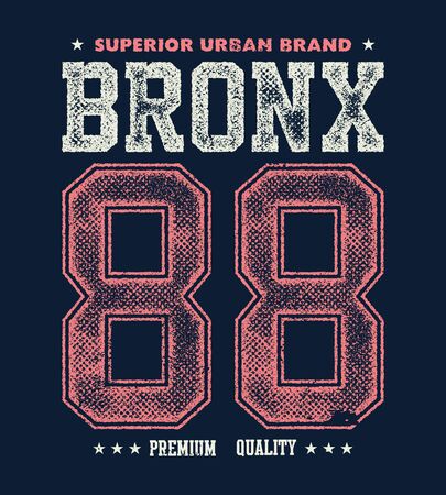 vintage bronx typography, t-shirt graphics, vector illustrationの写真素材
