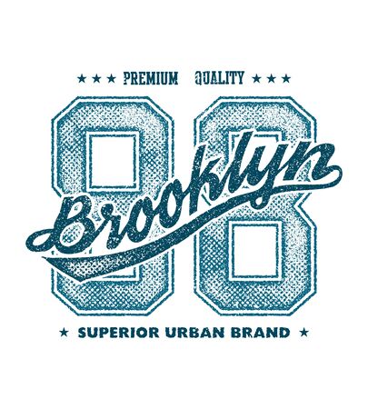 vintage brooklyn typography, t-shirt graphics, vector illustrationのイラスト素材