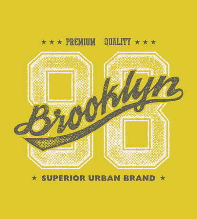 vintage brooklyn typography, t-shirt graphics, vector illustrationのイラスト素材