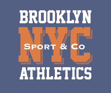 vintage brooklyn typography, t-shirt graphics, vector illustrationの写真素材