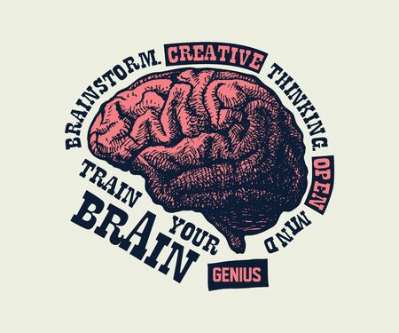 Creative concept of the human brain. Vector illustration.の写真素材