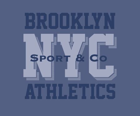 vintage brooklyn typography, t-shirt graphics, vector illustrationのイラスト素材