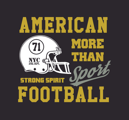 Football Helmet Stylized. Hand drawn Illustration with typo for t shirt and other uses. Vector illustration.の写真素材