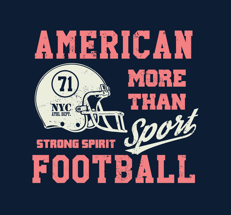 Football Helmet Stylized. Hand drawn Illustration with typo for t shirt and other uses. Vector illustration.の写真素材