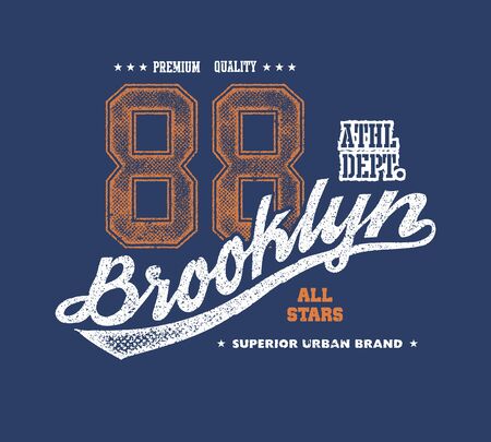 Vintage brooklyn typography, t-shirt graphics, vector illustrationの写真素材