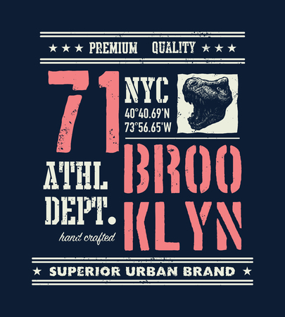vintage urban typography with tyrannosaurus head, t-shirt graphics, vector illustrationの写真素材