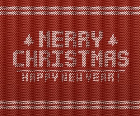 Merry christmas retro card with cross stitch. Vector background.の写真素材