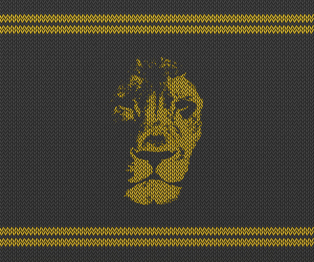 Retro background with lion head. Vector background.の写真素材